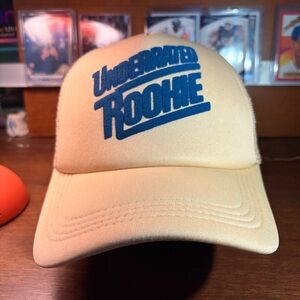 Underrated Rookie Trucker Hat Tan Blue Mesh Snapback Baseball Cap Adult